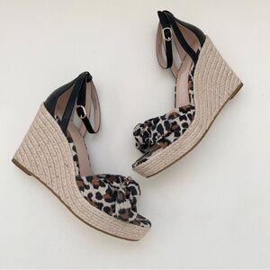 Leopard Print Wedge Sandals